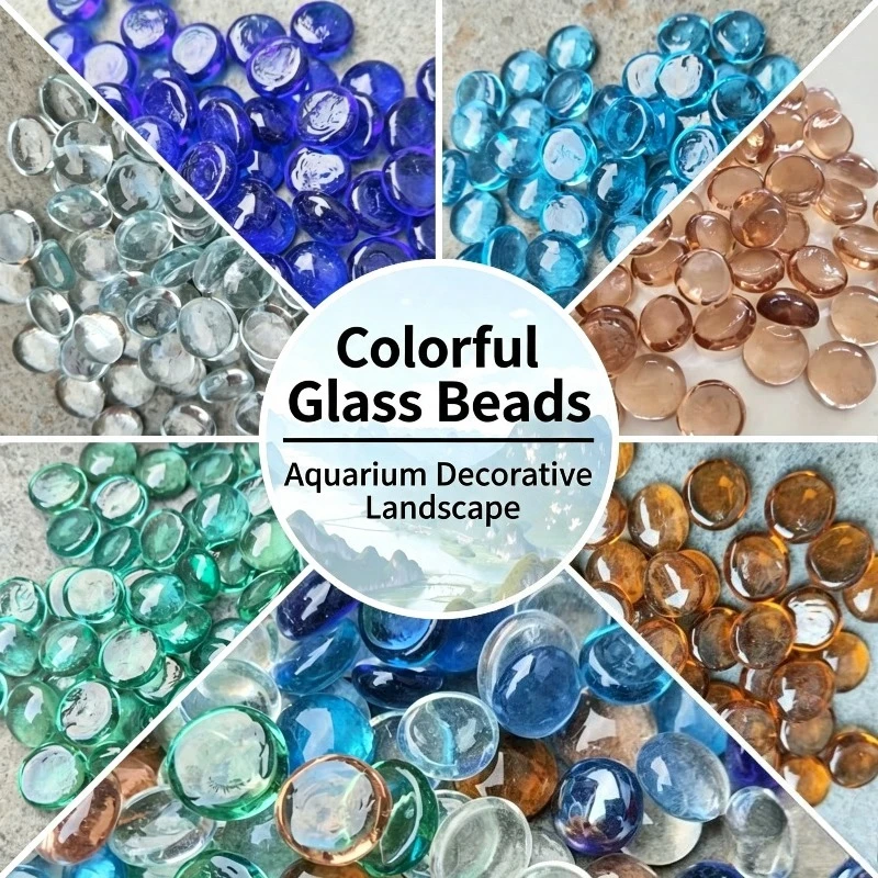 Assorted Glass Pebble Stones 15-20mm DIY Craft Mosaic Vase Filler Plant Pot Topping Candle Tray Centerpiece Party Landscape