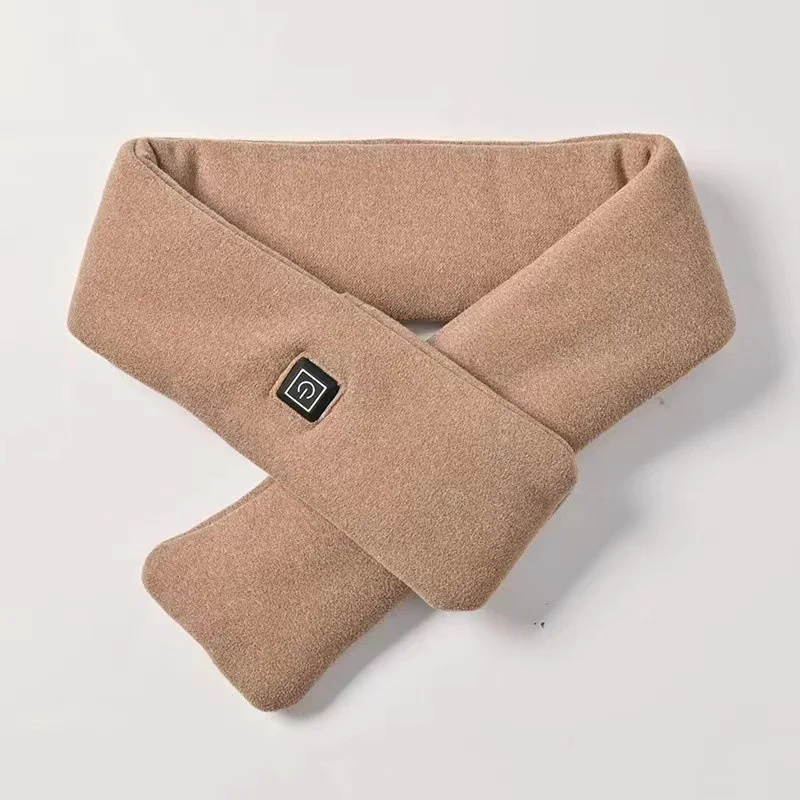 USB Women Men Heating Scarf Temperature Scarf 3 Gears Wrap Fleece Washable Electric Neck Warmer Not Inclound Battery For Camping