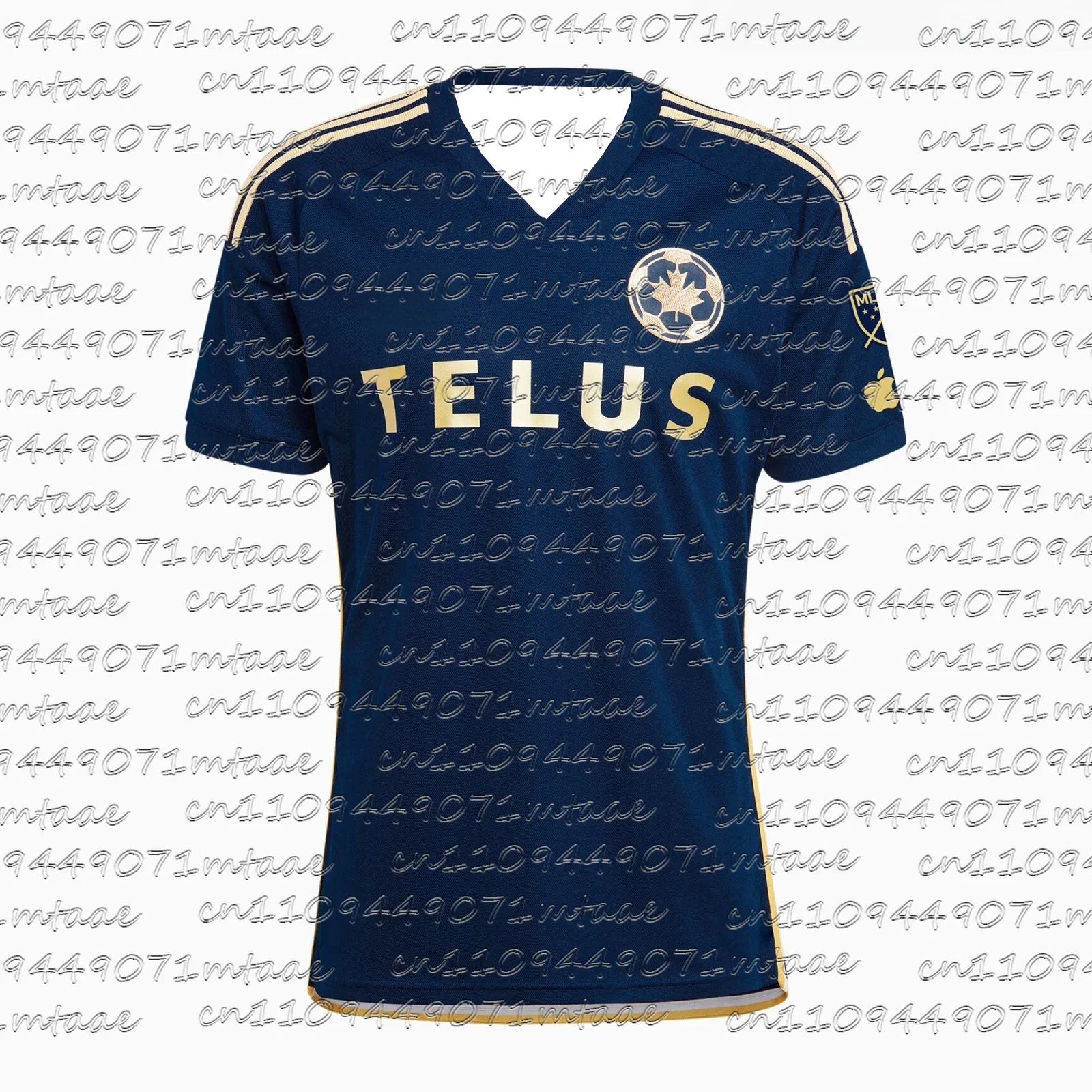 Camiseta de Fútbol del Vancouver Whitecaps FC 2025/26, Versión para Fanáticos, Color Azul Marino y Dorado, para Hombre