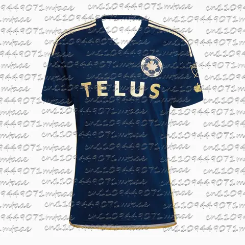 Vancouver Whitecaps FC 2025/26 Away Jersey Men's Soccer Shirt MLS Football Jersey Fan Version Navy Blue Gold Kit Summer T Shirts