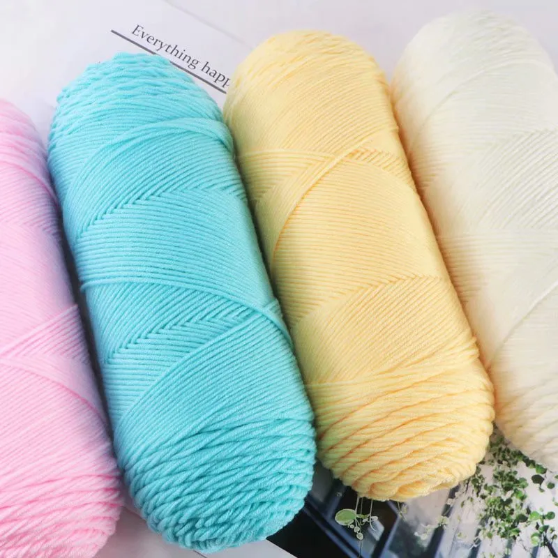 1Pc 200g milk Cotton yarn for hand knitting Acrylic Crochet Thread knit Sweaters Scarves lines Crocheting bag blanket amigurum