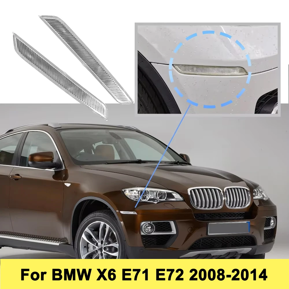  For BMW X6 E71 E72 2008-2014 X5M 2010-2013car Front Lef+Right Bumper Side Marker Reflector 63147187087 63147187088 63147179991