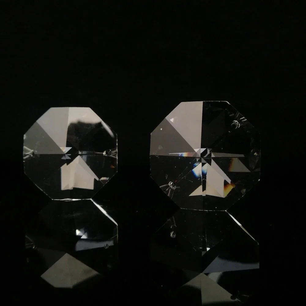 Camal 5PCS Crystal Octagonal Loose Bead 36mm Clear 2Hole Chandelier Lamp DIY Part Garland Strand Wedding Table Decoration Craft