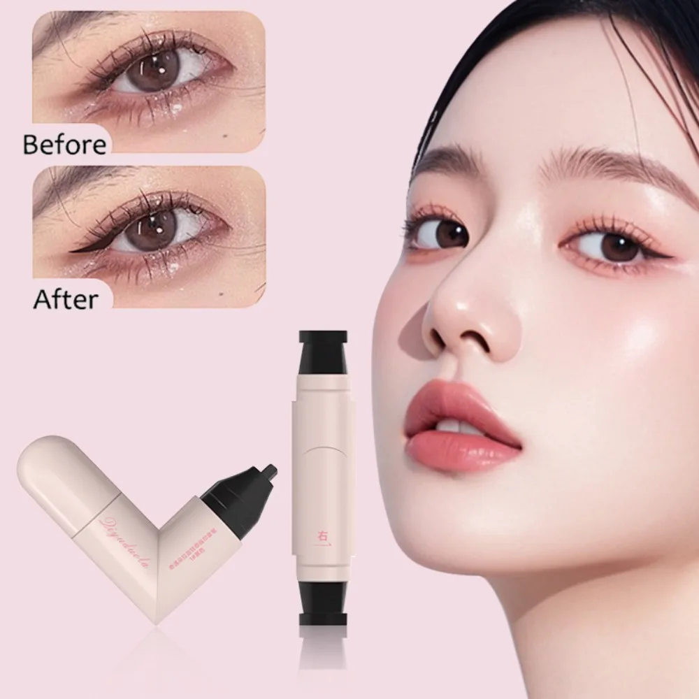 

2pcs Matte Rotatable Eyeliner Stamp Waterproof Quick Dry Liquid Eye Liner Pen Long Lasting Drawing Pen Eyeliner Seal Girls