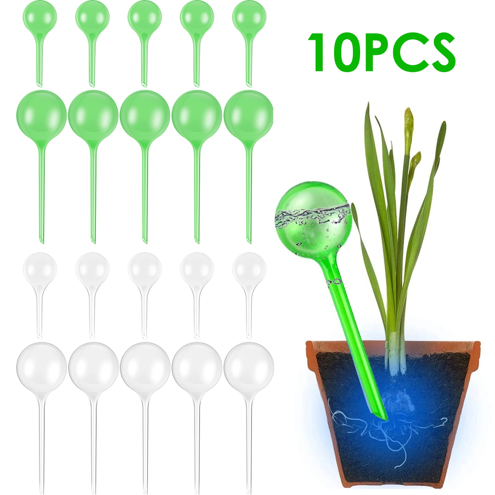 10 sztuk roślin automatyczny system nawadniania kulki urządzenie nawadnianie kropelkowe paliki sadzarka wkładka kwiat samodzielny podajnik PVC przezroczysty 250ML 60ML