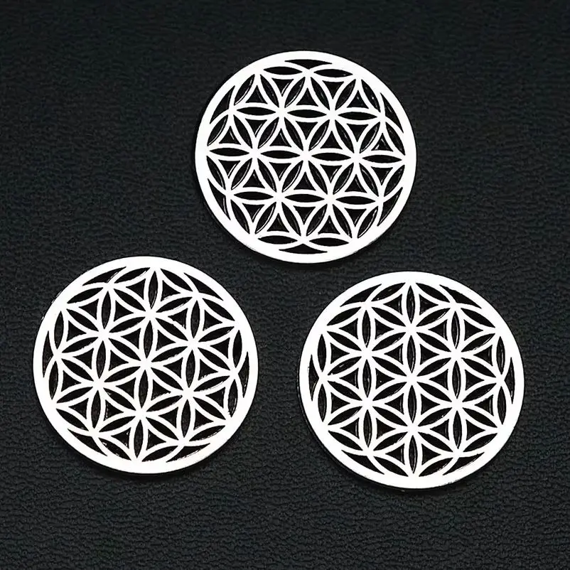 10 sztuk/partia-23mm Vintage kwiat życia Charms wisiorki dla Diy brelok do tworzenia biżuterii ustalenia dostaw akcesoria Handmade — zdjęcie 6