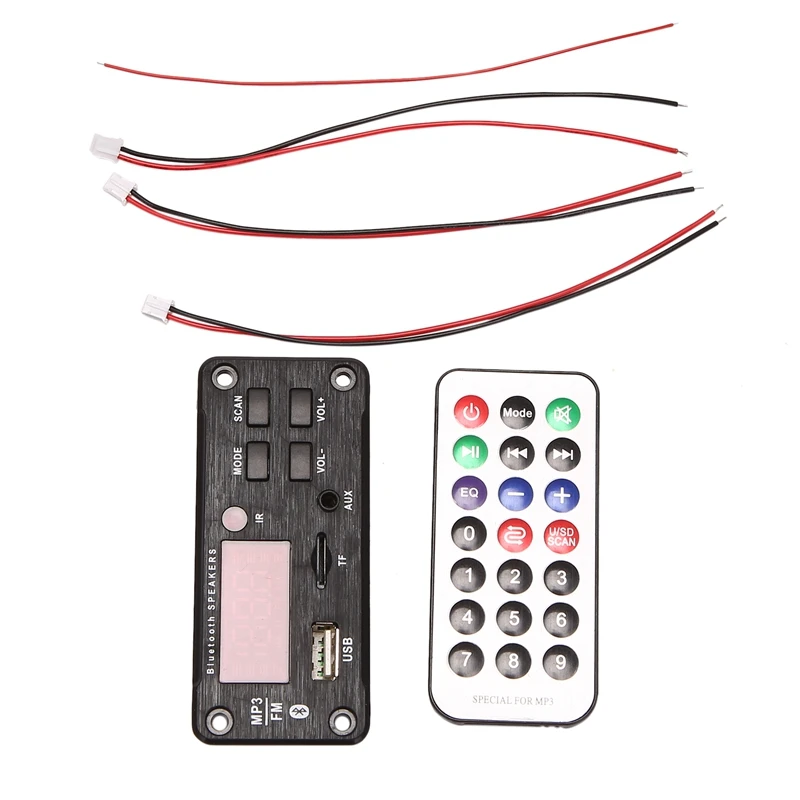 Placa decodificadora MP3 para coche, con amplificador de potencia, 2x25W, Bluetooth 5,0, compatible con TF, AUX, módulo de Radio de Audio FM