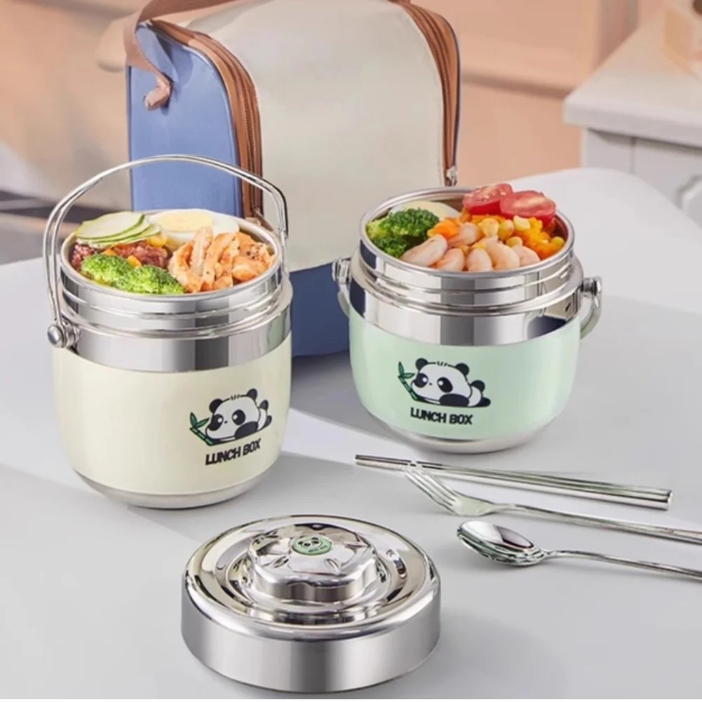 

Leak Proof Lunchbox Insulated Lunch Box For Work Lunches 304 Stainless Steel Dual Sealing System Ergonomic Handle