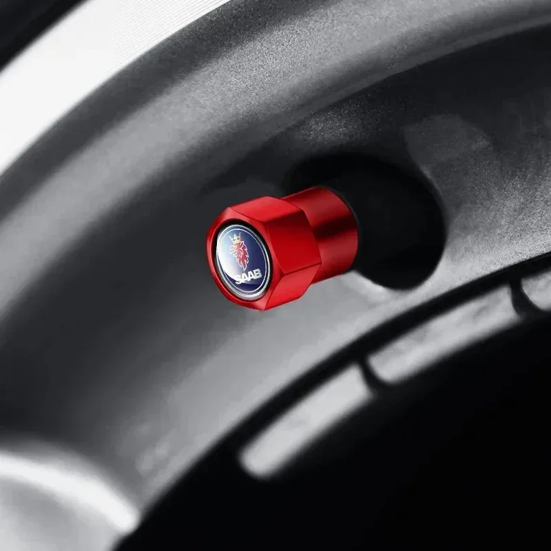 4 قطعة شارات معدنية ل ساب 93 ناقلات ايرو بانتيلا راديو أندرويد 95 Gripen سيارة عجلة الاطارات صمام قبعات يغطي اكسسوارات السيارات #2