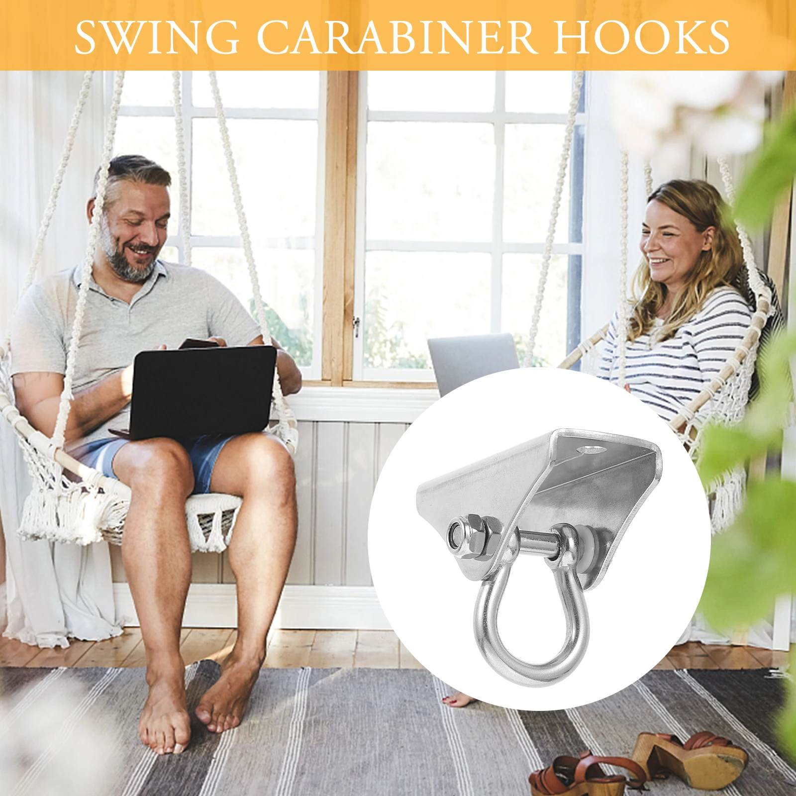 

1 Set Metal Hammock Hanger Professional Ceiling Hook Sturdy Swing Hanger Durable Corrosion Resistant Wall Mount For