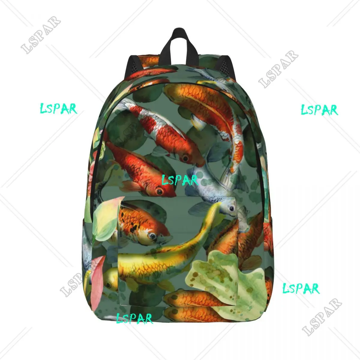 Schoolbag Student Backpack Japan Koi Carp Fish In Lotus Pond Shoulder Backpack Laptop Bag School Backpack