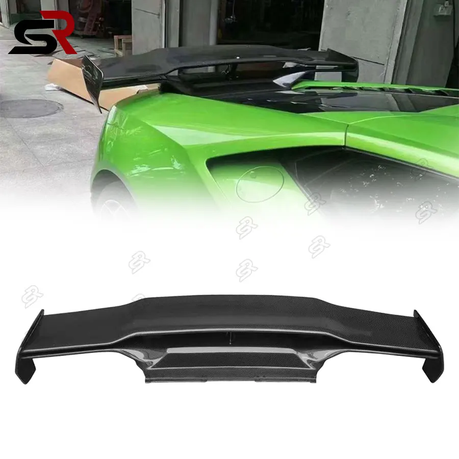 For Lamborghini EVO 2019 Real Carbon Fiber Car Trunk Spoiler Huracan LP610 Tail Fin Trim Body Kit