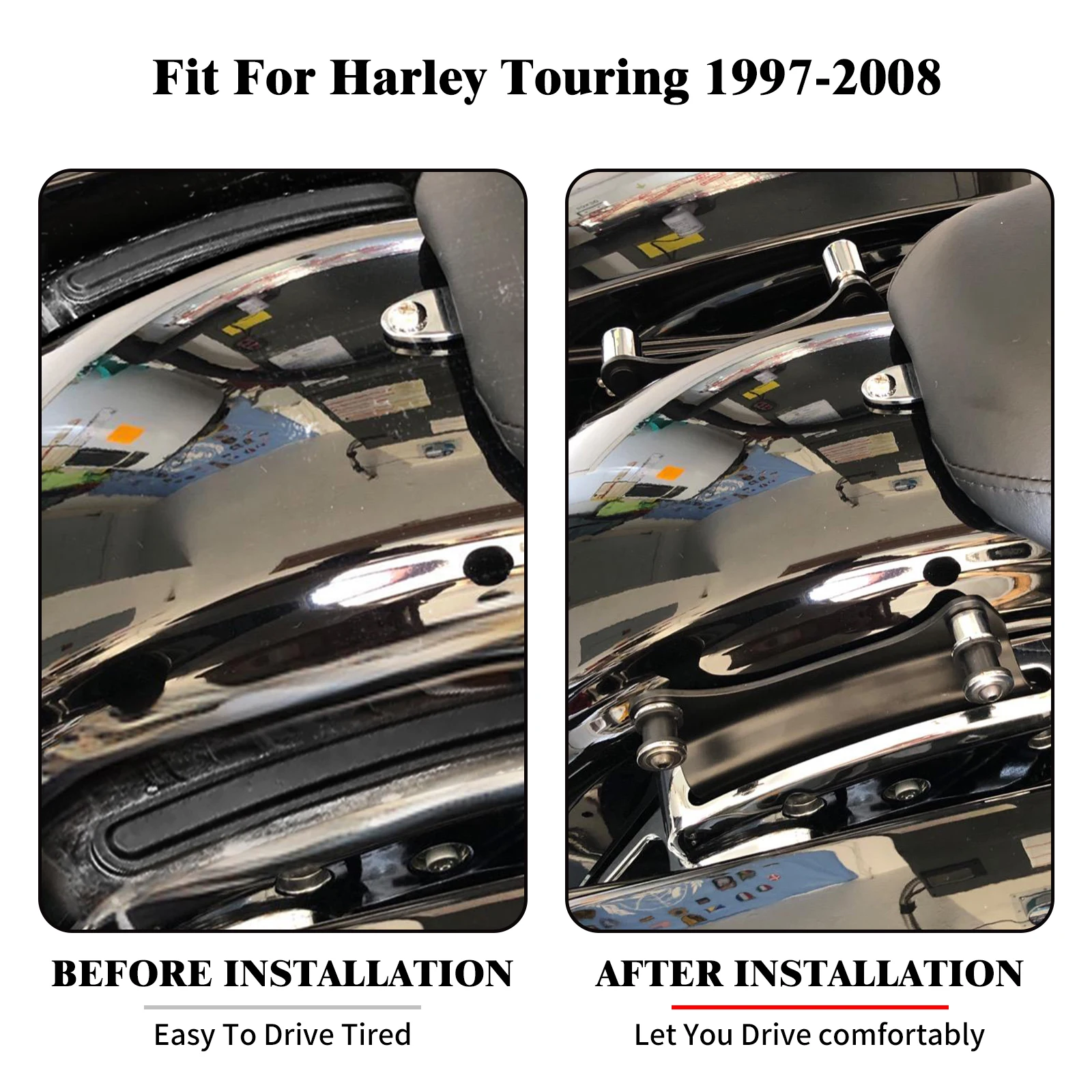 Motorcycle Sissy Bar Rack Docking Hardware Detachable Backrest Mounting For Harley Touring Road Street Electra Glide FLH 97-2008