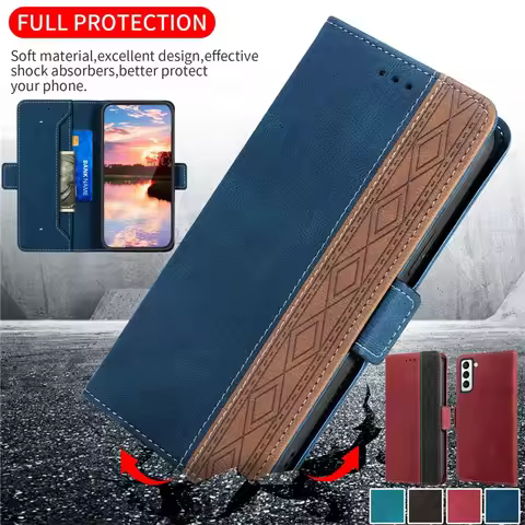 Flip Leather Phone Case For Samsung Galaxy S23 Ultra S22 Plus S21 FE S20 S10 S9 A13 A33 A53 A52 A72 Wallet Card Slots Cover Etui