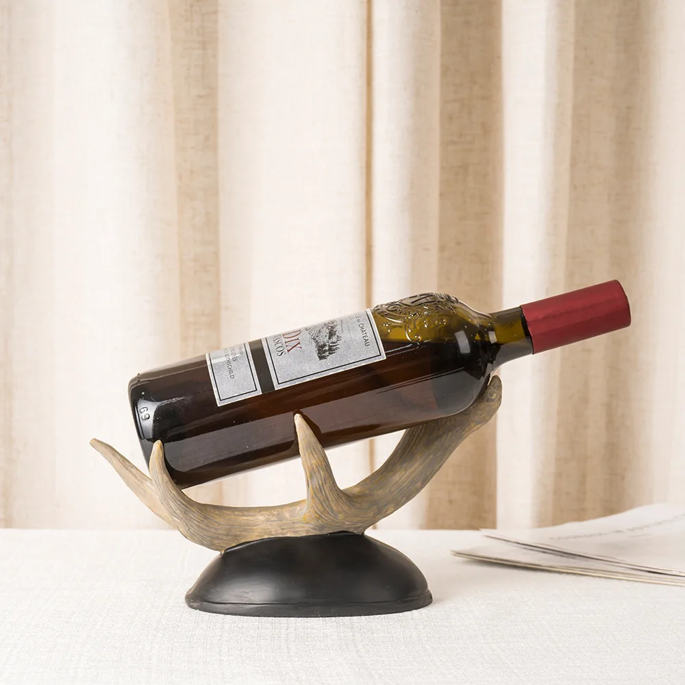 

Antler Wine Rack Resin Ornament Home Wine Cabinet TV Stand Decoration Living Room Animal Shaped Wine Rack Decorative Craft