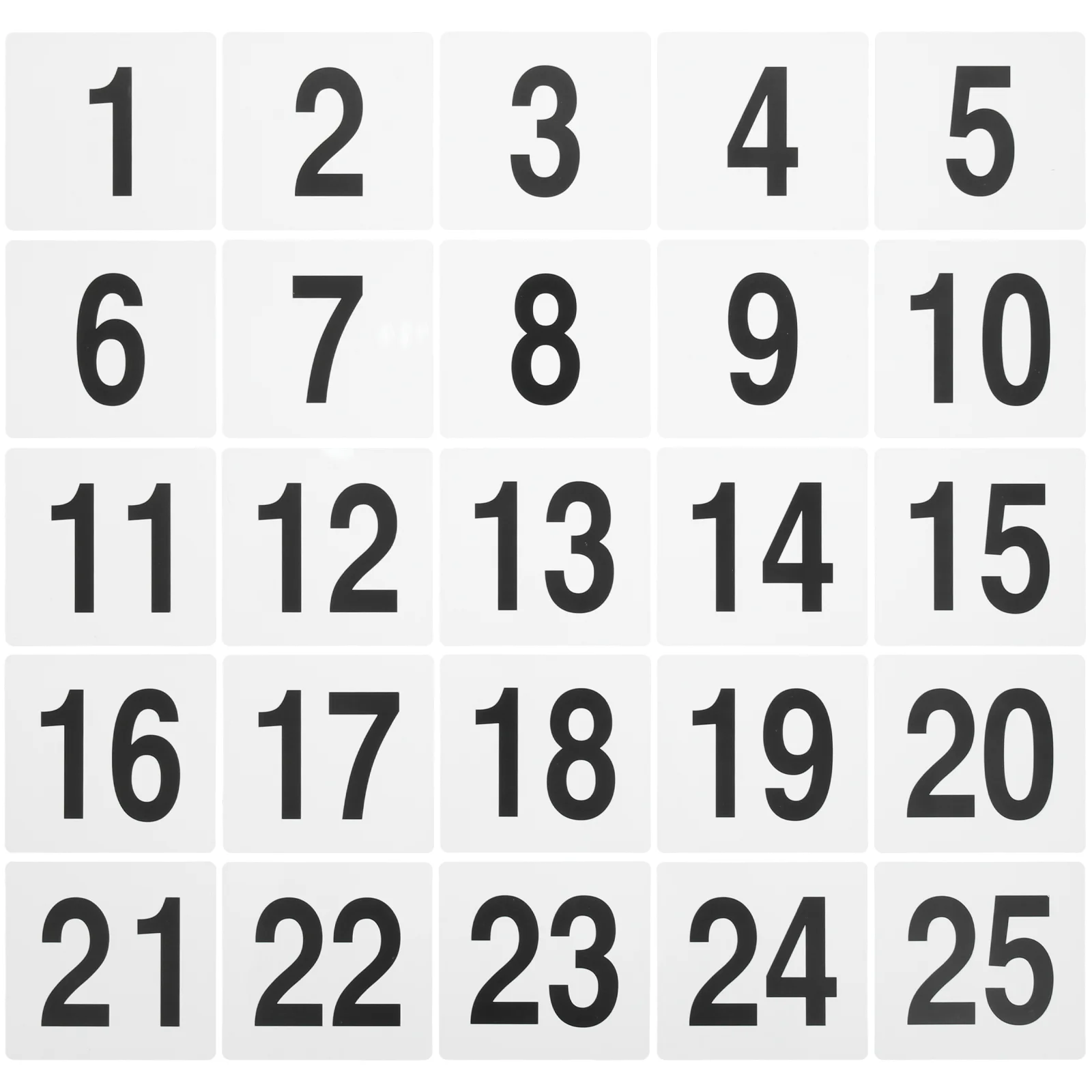 25-delige dubbelzijdige tafelnummerplaatplaten Pvc-nummers 1-25 slijtvaste stoelborden