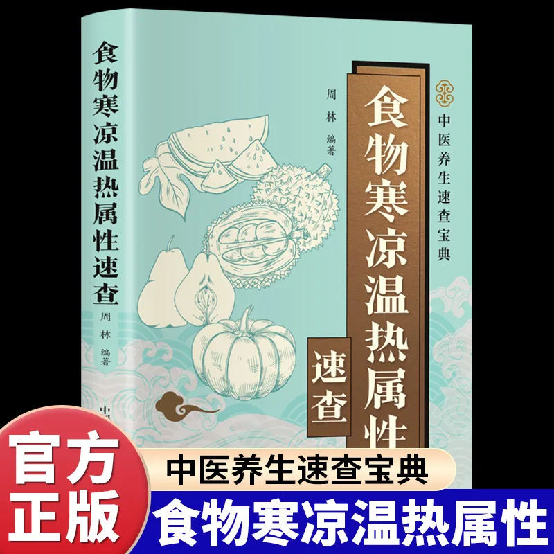 Libro de referencia rápida sobre las propiedades frías y calientes de la comida, que incluyen las características sexuales y del gusto de los alimentos comunes