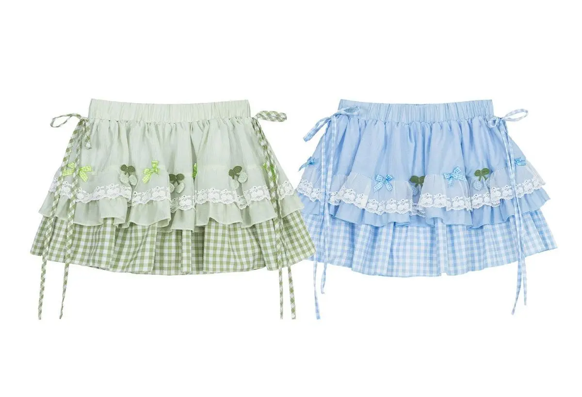 

Женские винтажные пышные юбки Y2K в японском стиле, милые юбки А-силуэта в стиле Харадзюку, повседневные летние модные юбки с высокой талией