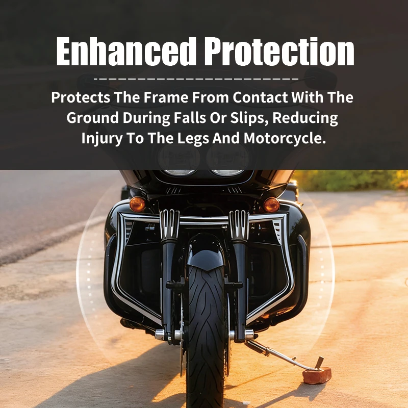 

Motorcycle Engine Guard Highway Crash Bar Frame Bumper For Harley Touring Street Glide Road King Electra Glide 2009-2023