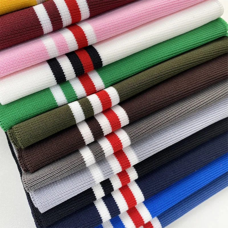 Ribs 14*86 cm Fine tattoo stretch striped striped knitted fabrics for DIY sewing belt cuffs, neck straps, jacket bottom