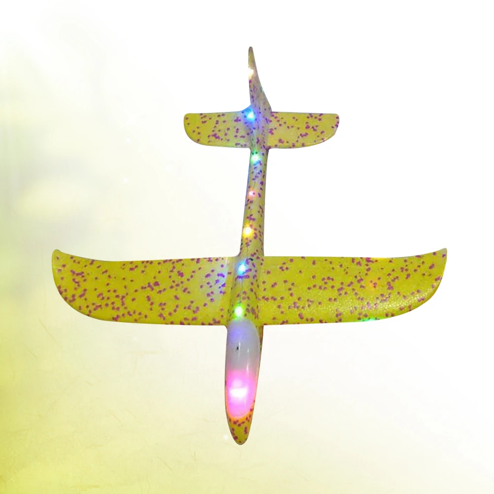

1PC Lamp Light Airplane Toy Hand Throwing Glider Plane Toys Simulation Plastic Aircrafts Mini Funny Flying Toys for Home Outdoor