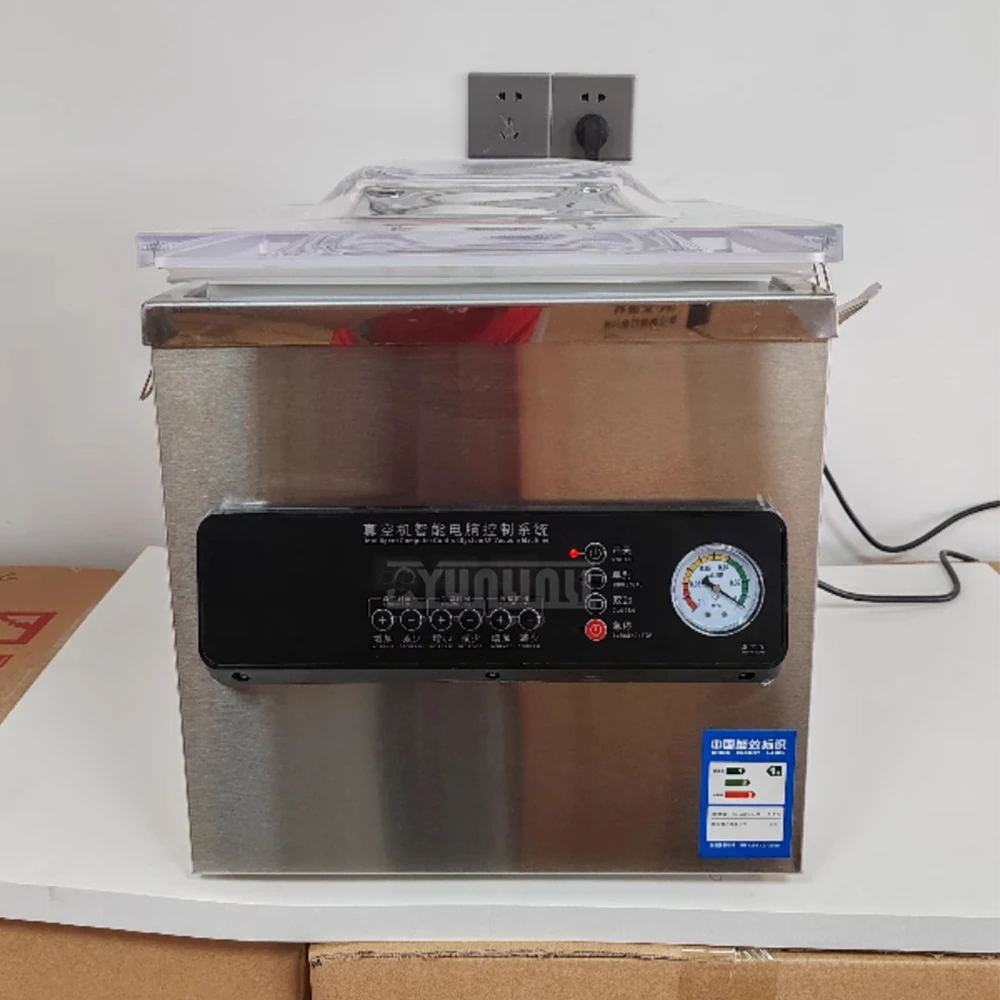 Sellador al vacío comercial de alimentos húmedos y secos, máquina automática de sellado de plástico de doble propósito para mantenimiento fresco