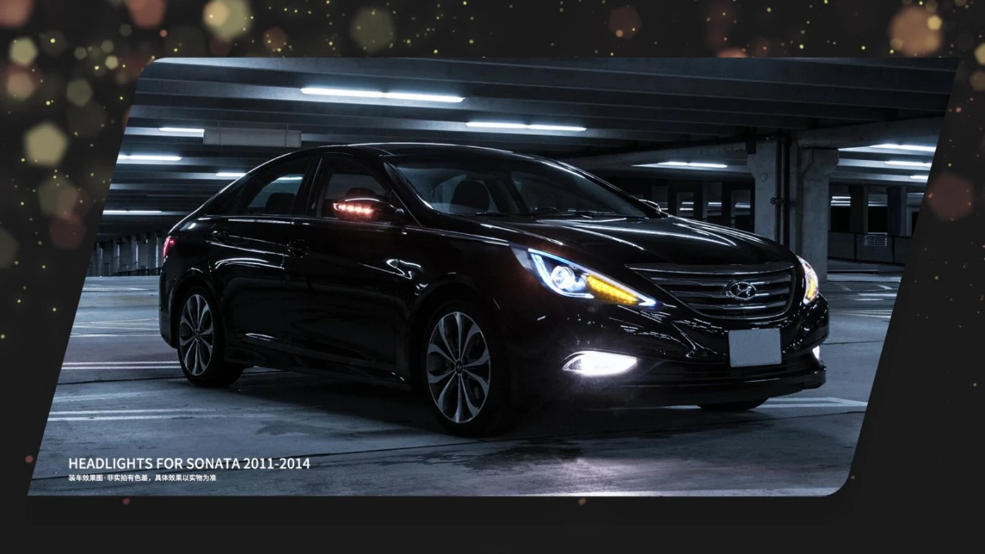 البوب لشركة هيونداي سوناتا 8 LED المصباح 2011-2014 سوناتا 8 رئيس مصباح DRL العارض عدسة اكسسوارات السيارات