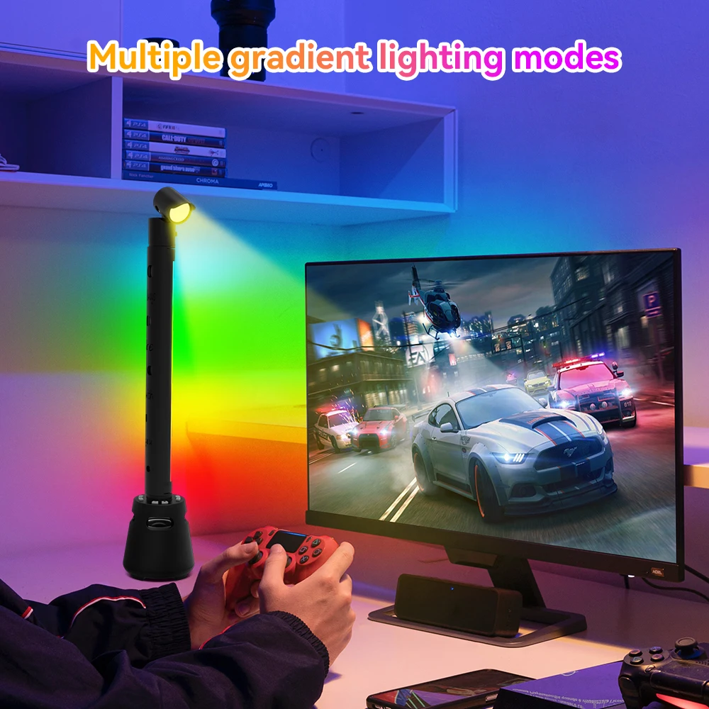 LED سطح المكتب لاقط مصباح RGB الموسيقى إيقاع المحيطة لاقط أضواء USB قابلة للشحن RGB لتقوم بها بنفسك اللون أضواء حفلة عيد الميلاد الديكور