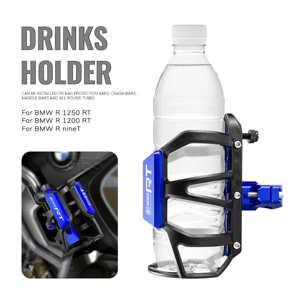 Motorcycle Beverage Water Bottle Cage Drinks Holder Water Cup Holder For BMW R 1250 RT R1250RT R 1200 RT R1200RT R nineT RnineT