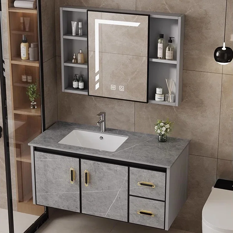 

Furniture Luxury Mirrors Multifunction Home Storage Shelf Sink Base Cabinet Space Saving Bathroom Open Cabinets Small Closet Wc