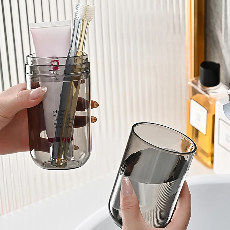 Transparent Toothpaste Toothbrush Holder Travel Bathroom Organizer Portable Wash Cup Storage Box Plastic Brush Holder Mouthwash