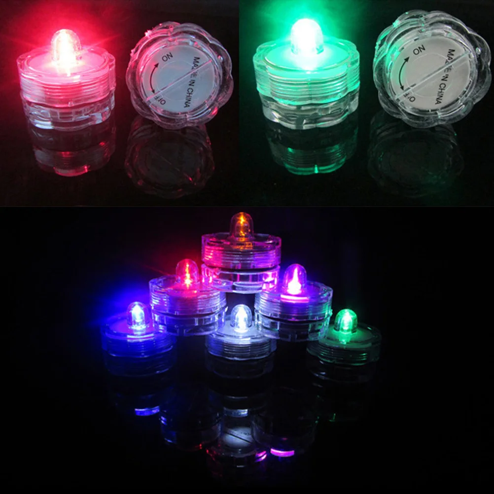 

24Pcs Underwater LED Lights Waterproof Clear Plastic Submersible Lamp Pool Pond Fountain Birthday Wedding Decoration
