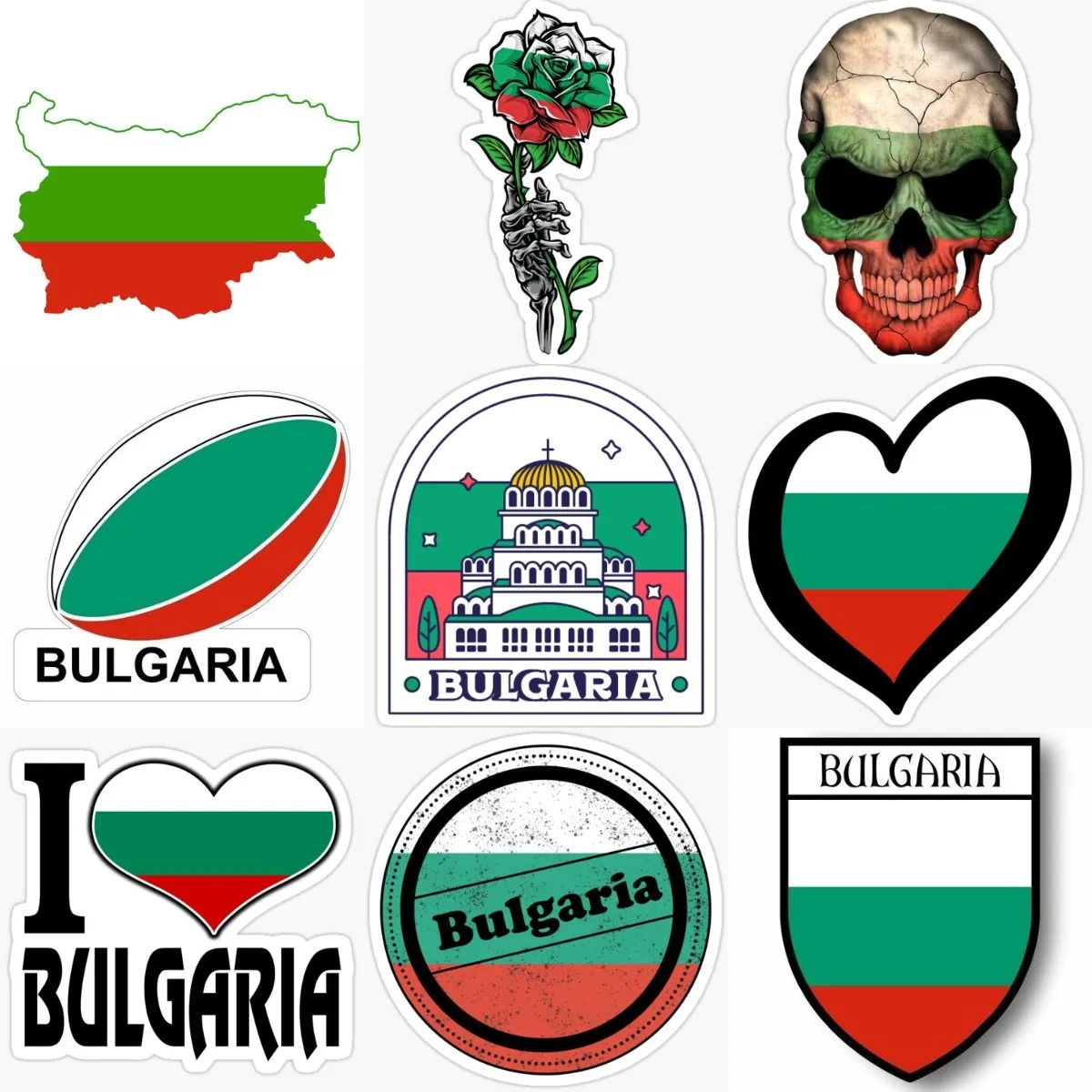 Bulgaria Flag Map Creative Sticker for Decorate Van Camper Car Window Truck Bumper Wall Room Table Fridge Decal Accessories