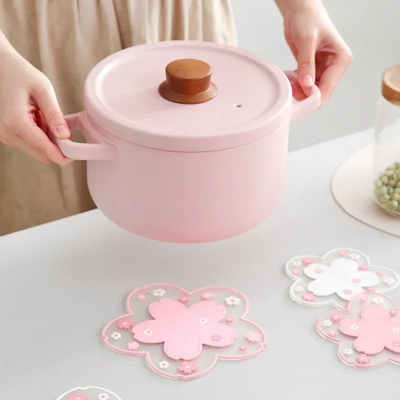

Japan Cherry Blossom Coaster Heat Resistant Tea Cup Mat Sakura Coaster Insulation Table Mats for Milk Mug Drink Cup Coasters