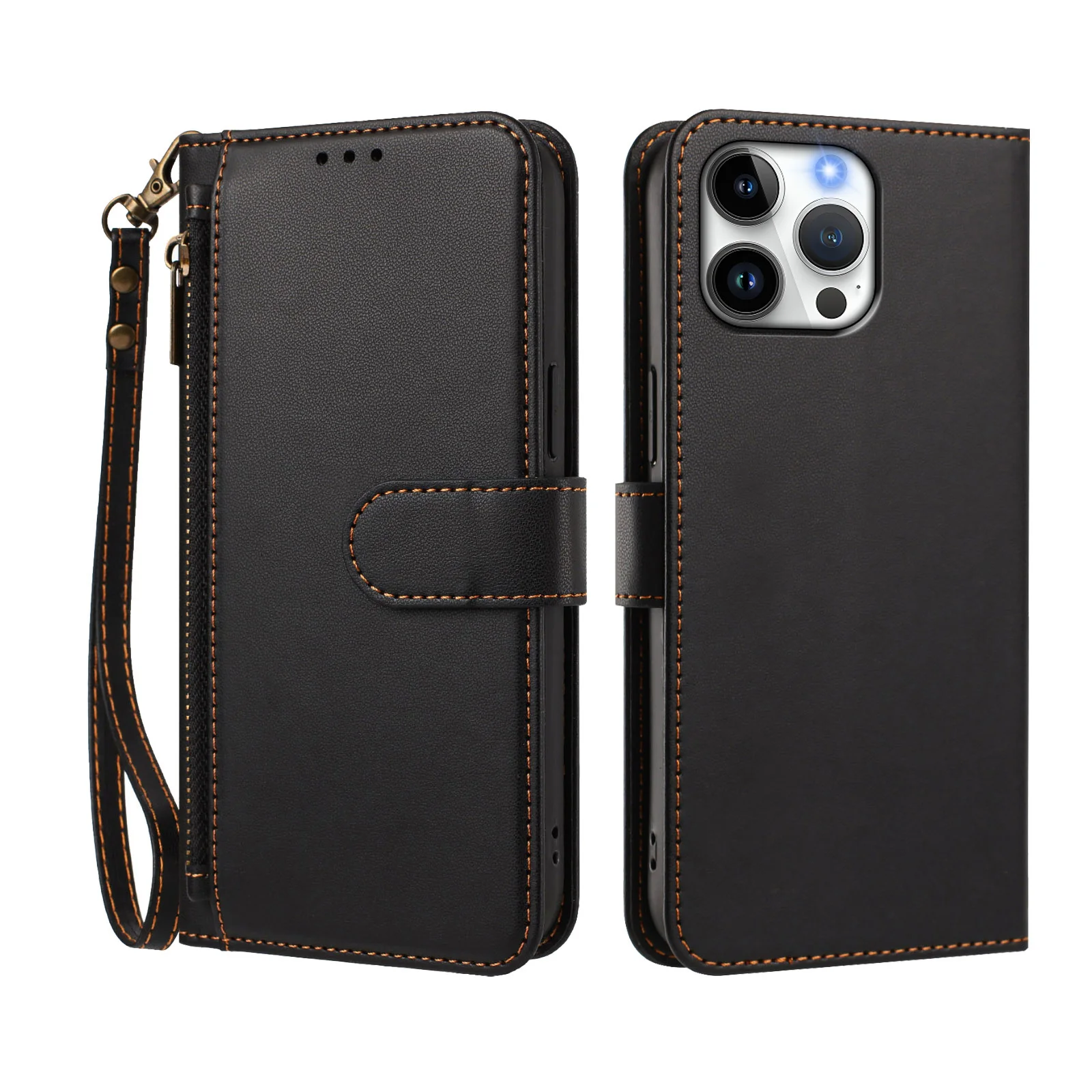 Leather Wallet Flip Case for Samsung Galaxy A3 A5 2017 A6 A7 A8 2018 J4 J6 Plus J3 J5 J7 Pro Zipper Pocket phone Cover view 4