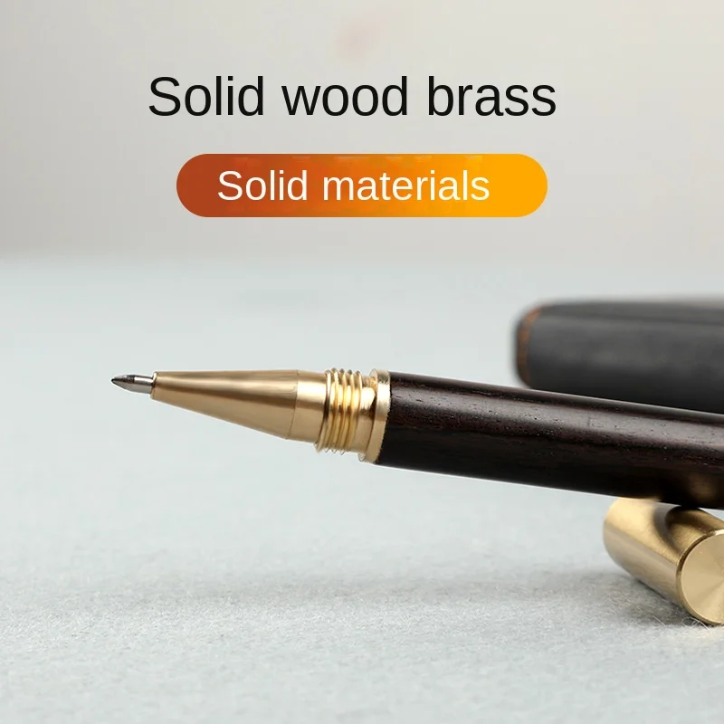 Solid Wood, Red Wood, Black Sandalwood, Signature Pen, Business Pearl Pen, Brass Metal, Neutral Pen, Writing, Office Exam Gift