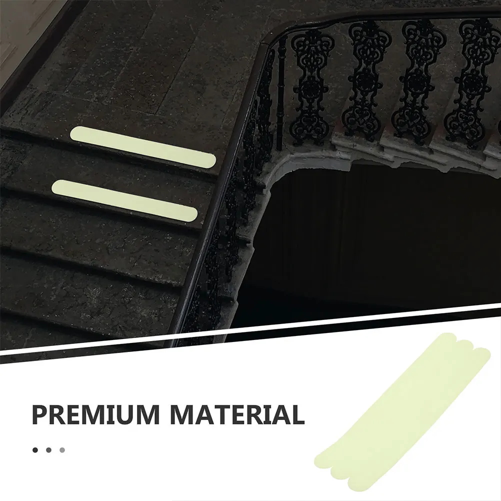 

48 Pcs Anti slip Stairs Tapes Green Warning Glow Dark Sticker Fluorescent Safety Strips Non skid Stair Practical Steps