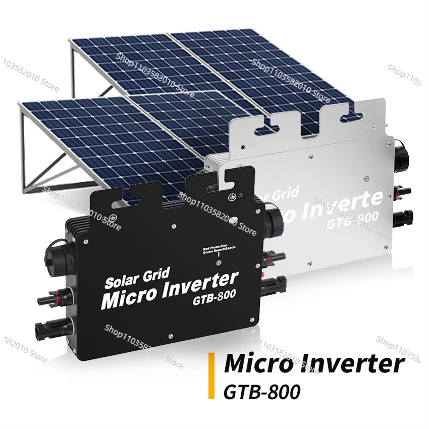 800W PV Solar Micro Inverter, DC to AC Output 110V/220V Grid Tie Inverter IP65 with WiFi for Solar System