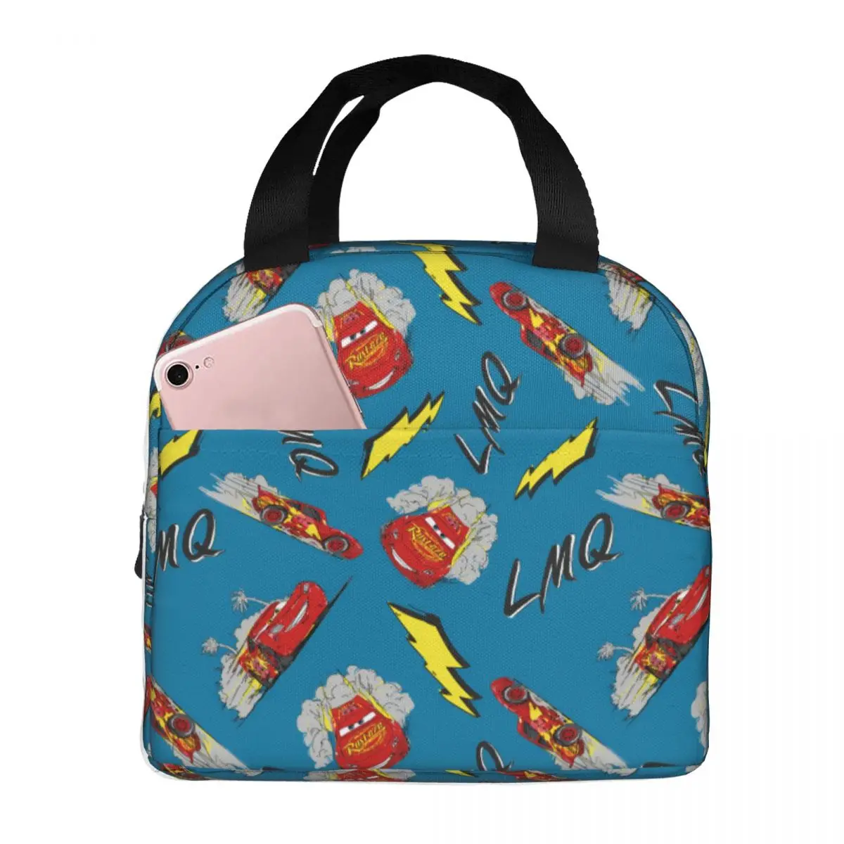 

Lightnings Anime McQueens Thermal Insulated Lunch Bag Sport Racing Car Resuable Lunch Container for Camping Storage Food Box