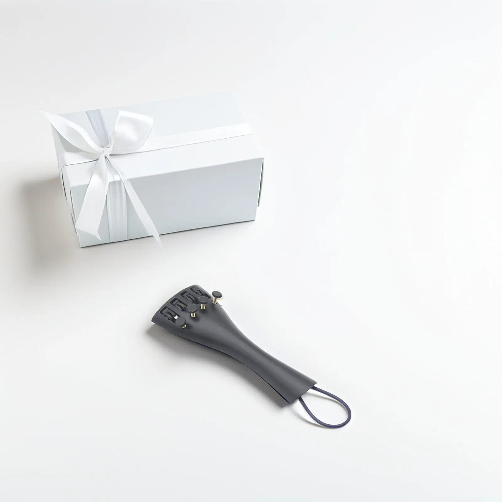 Violin Tailpiece Aluminum Alloy Finetuner Tailpiece Replacement with Tailgut Wire Ready to Use Violin Part Instrument Accessory
