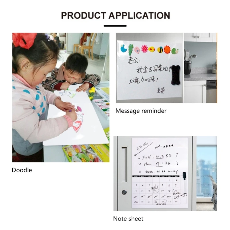 Fridge Whiteboard with Marker and Sponge Eraser, Fridge Board for Kitchen Grocery PlanDrawing Board