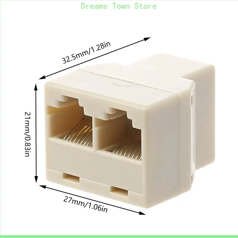 HX6A 3pcs 1 2 vías Cable red Ethernet Ethernet RJ45 Conector divisor femenino Adapte