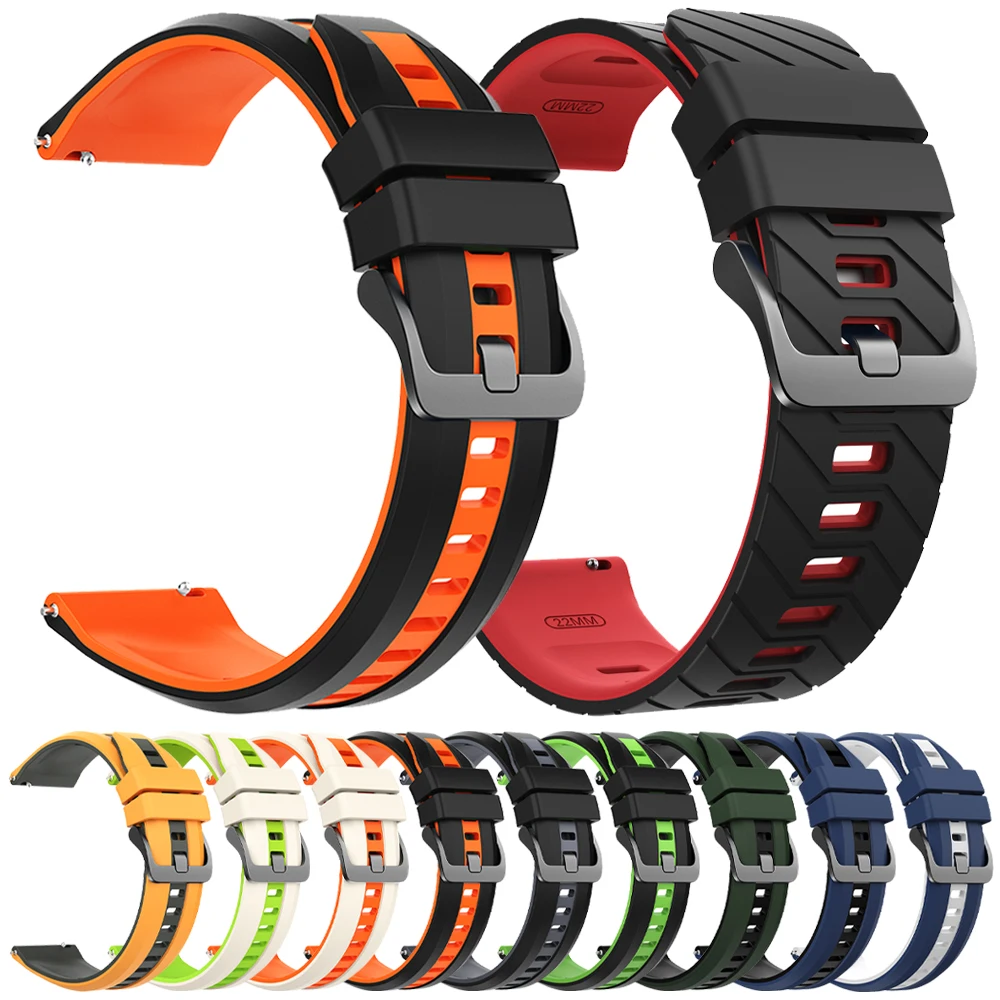 Bracelet de montre 22mm pour Huami Amazfit BALANCE 2 bracelet de montre GTR 4 2 2E GTR3 Pro Bracelets de sport en Silicone Amazfit Bip 6 5 bandes d'unité