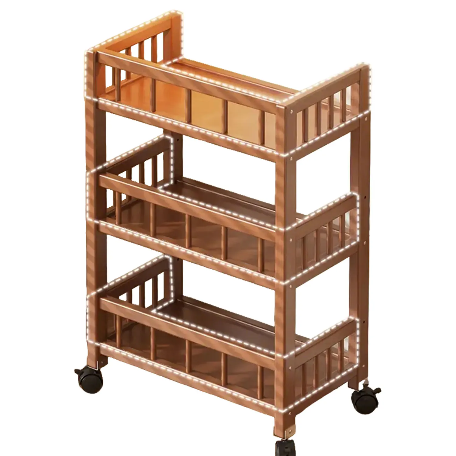 Freistehender Mehrstöckiger Aufbewahrungsständer Snack-Aufbewahrungsschrank Mobiler Trolley Haushalt Küche Multifunktionales Regal