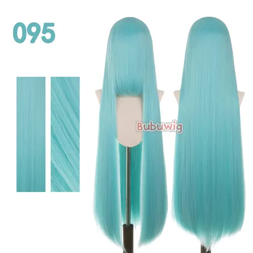 Bubuwig Synthetic Hair 100cm Long Straight Pure Color Cosplay Wigs Over 100 Colors Black White Red Blue Brown Wig Heat Resistant - Image 59