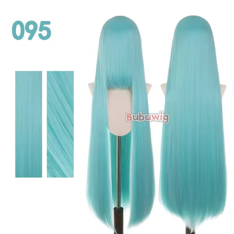 Bubuwig Synthetic Hair 100cm Long Straight Pure Color Cosplay Wigs Over 100 Colors Black White Red Blue Brown Wig Heat Resistant - Image 59