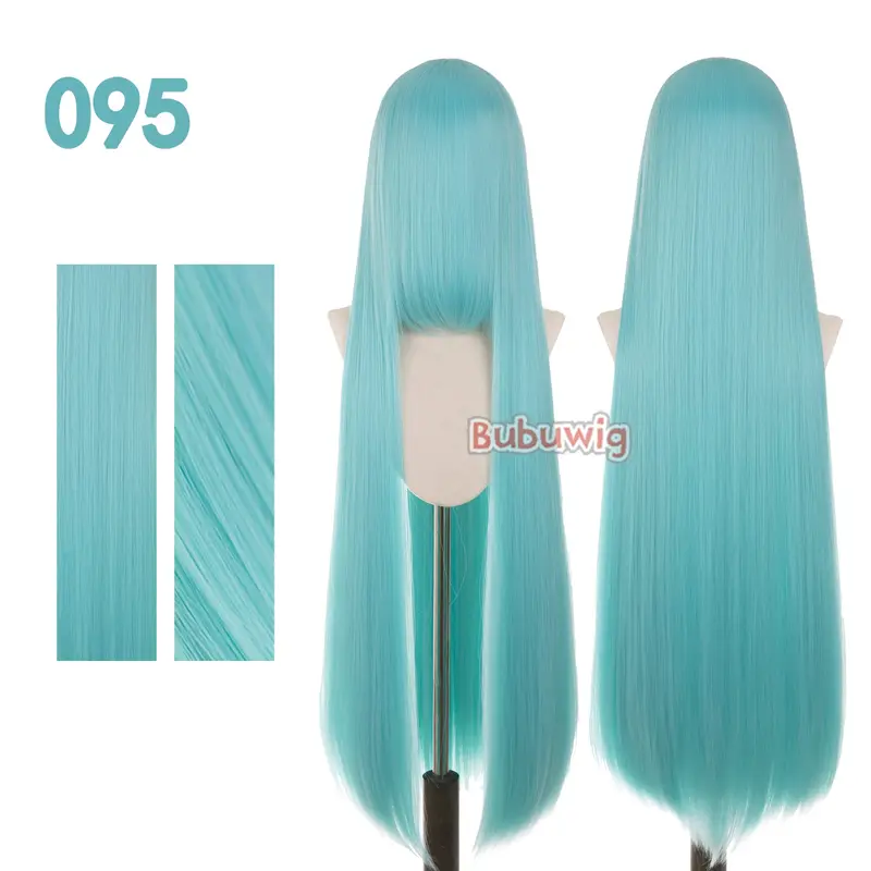 Bubuwig Synthetic Hair 100cm Long Straight Pure Color Cosplay Wigs Over 100 Colors Black White Red Blue Brown Wig Heat Resistant - Image 59