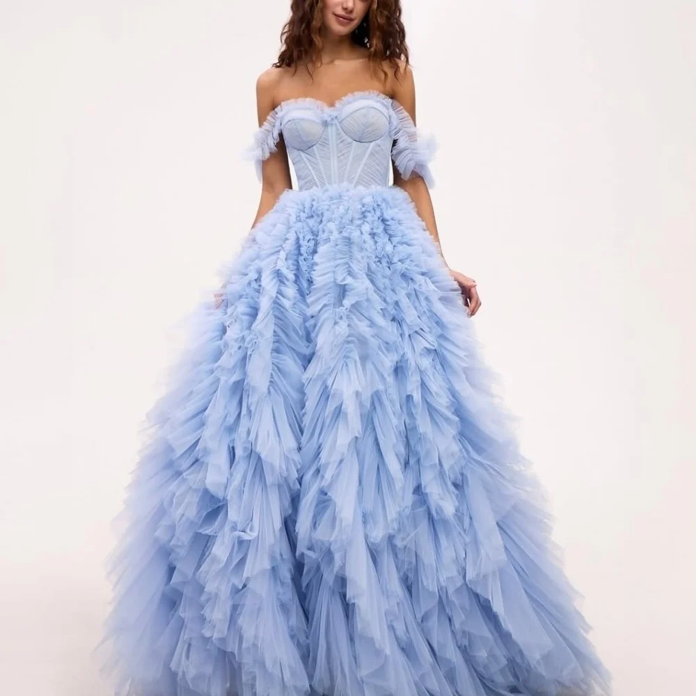 Maßgeschneidertes, bezauberndes schulterfreies formelles Abendkleid für Damen, A-Linie, plissiert, bodenlang, für Geburtstagsfeiern und Hochzeiten