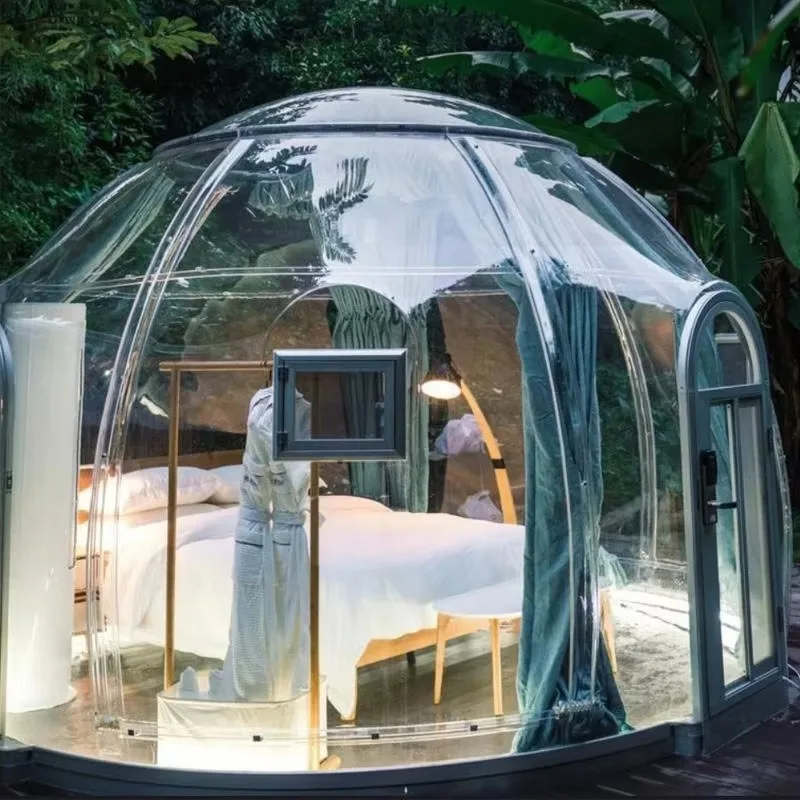 Factory Price Modern Luxury Bubble House Transparent PC Dome Glamping Tent For Hotel Resorts