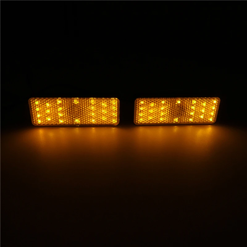 2Pcs Motorcycle Tail Brake Turn Signal Light 24LED Rectangle Car Lamp for Jeep Trailer Reflectors Truck Side Warning Stop Lights